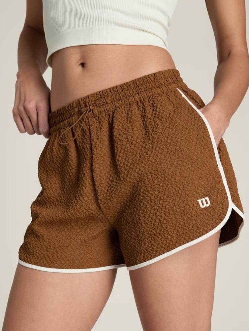 Wilson Ellyn Seersucker Athletic Shorts - Caramel Cafe Rust - GUC Pickleball